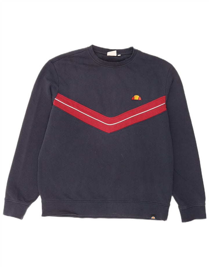 Ellesse Sweat-shirt en coton color block bleu marine moyen pour homme