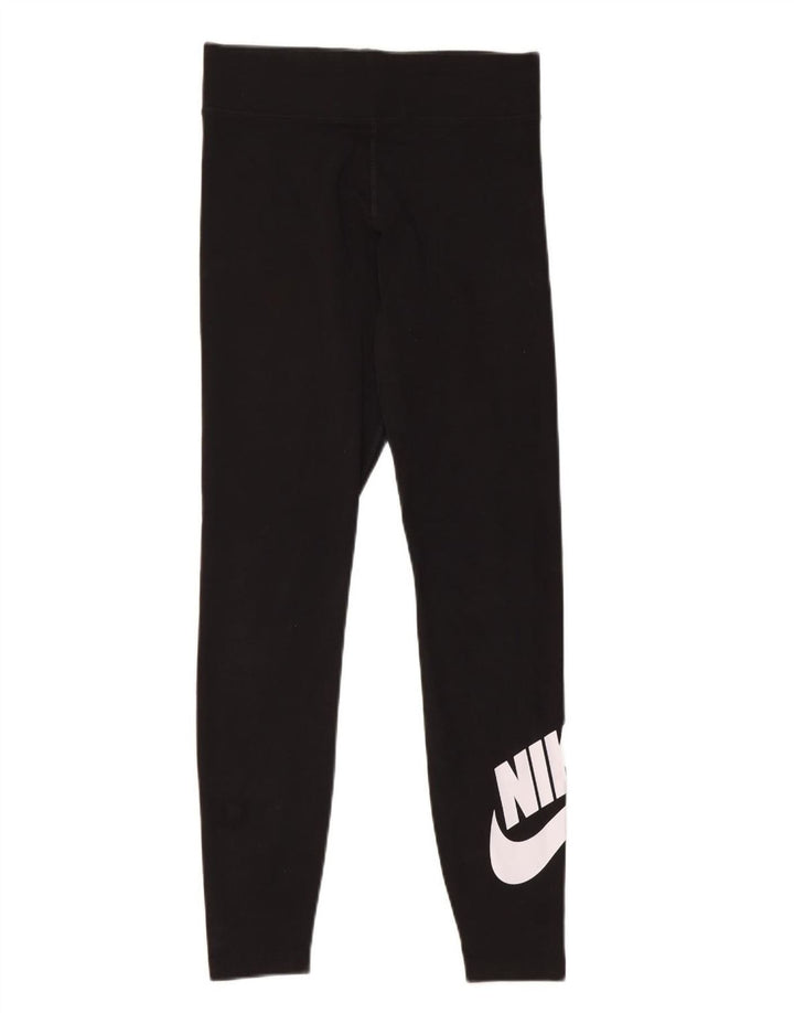 NIKE Leggings graphiques pour femmes UK 8 petit coton noir