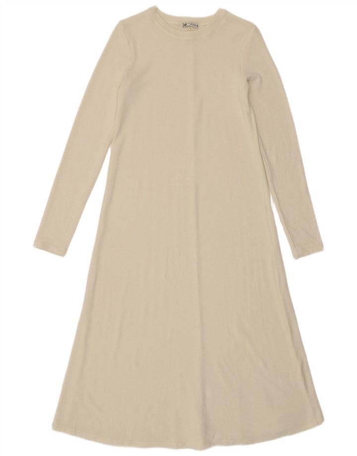 Zara Robe Maxi Pull Femme UK 10 Petit Blanc