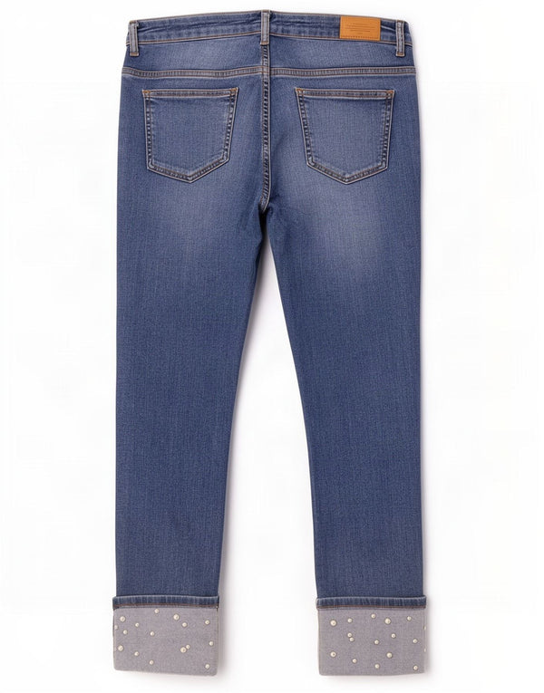 Zara Jean droit femme EU 40 Medium W30 L26 bleu coton