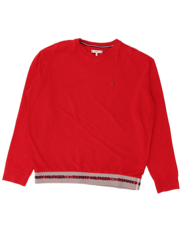 Tommy Hilfiger Sweat-shirt graphique pour homme XL en coton color block rouge