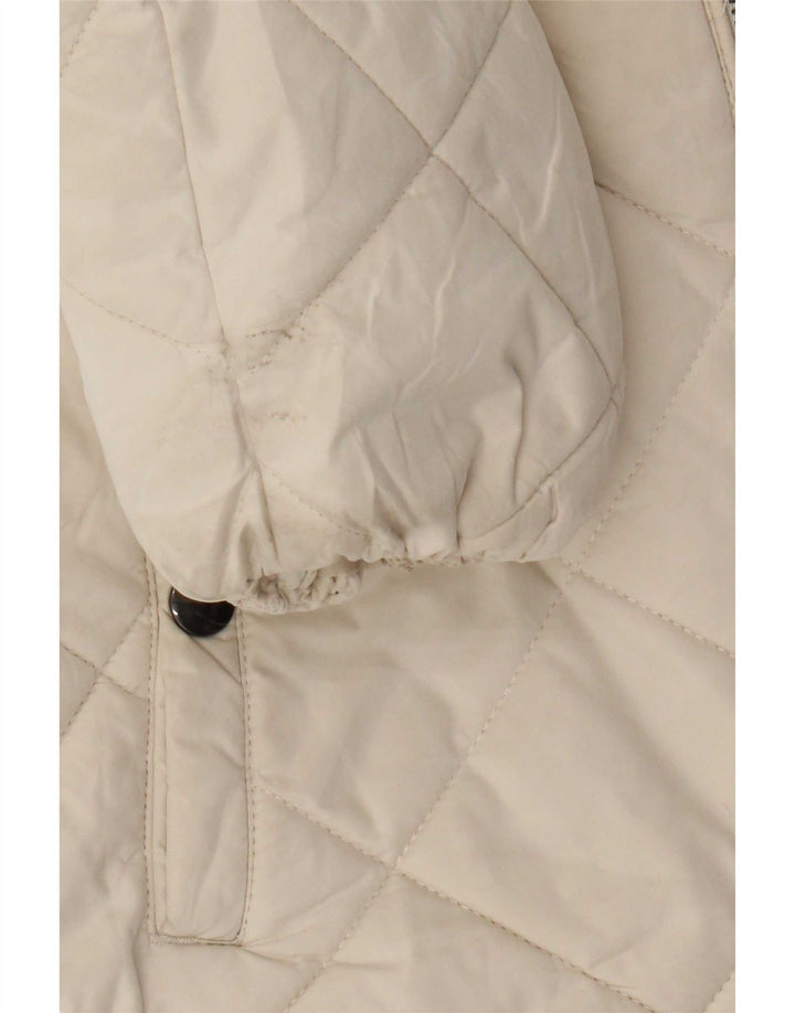 Marks & Spencer Veste matelassée à capuche pour femme UK 12 Polyester blanc moyen