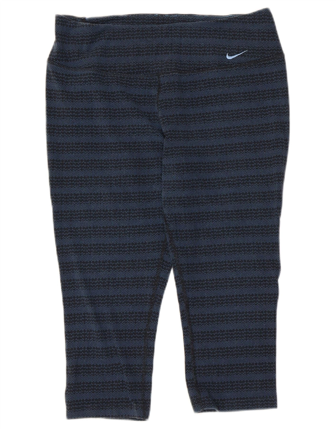 NIKE Legging Capri Dri Fit pour femme UK 14 Grand coton rayé bleu marine