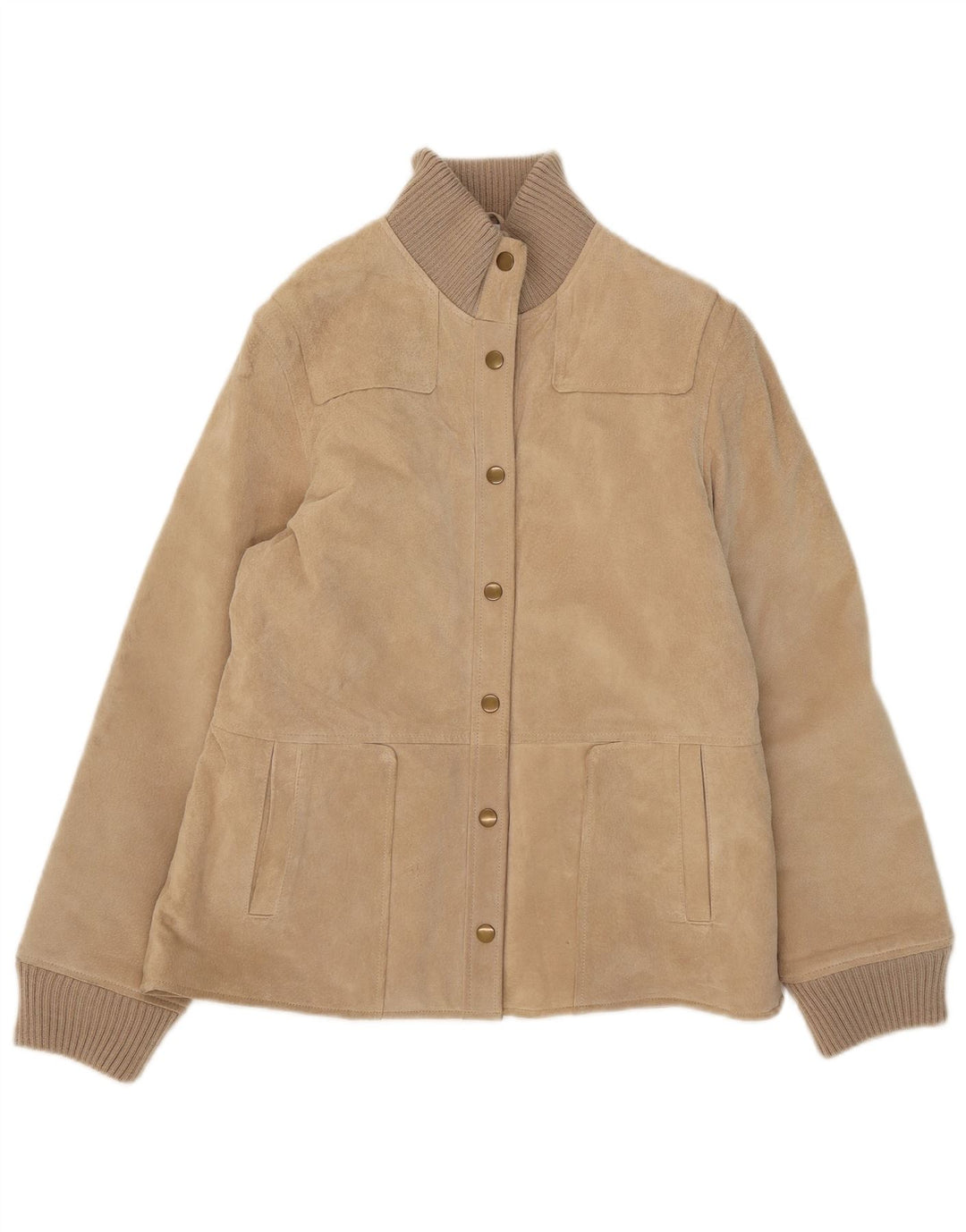 Castro Veste bomber en daim pour femme UK 14 Grand cuir beige