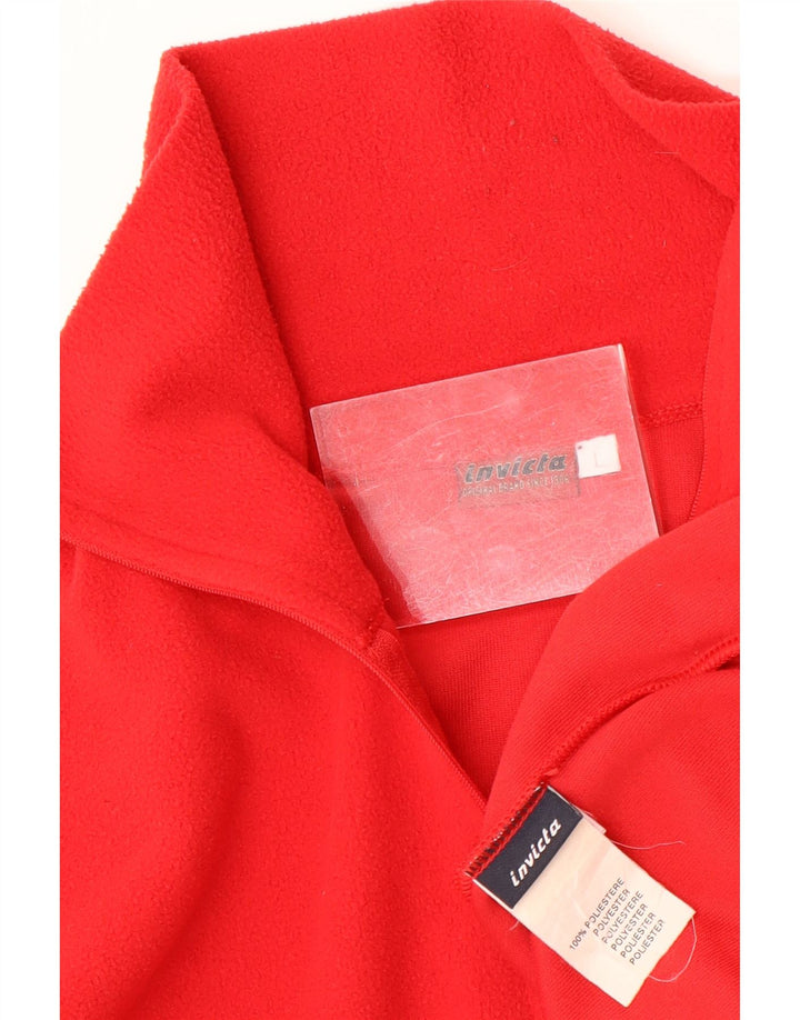 INVICTA Pull polaire à col zippé pour homme, grand, rouge, polyester