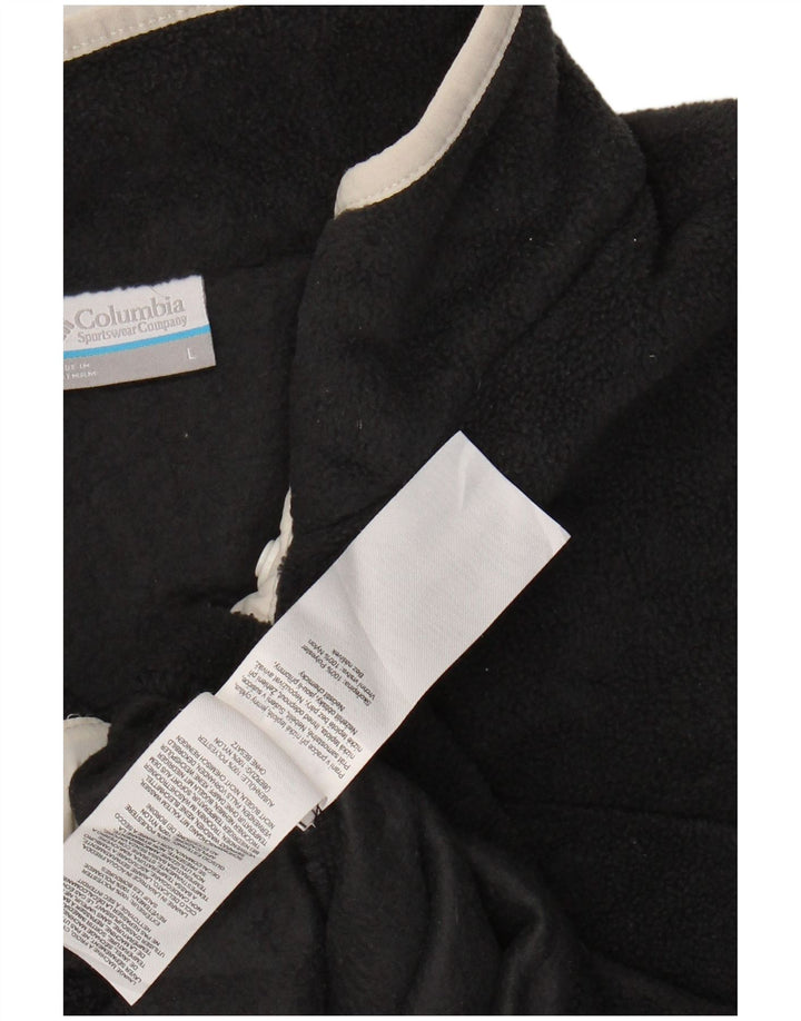 COLUMBIA Pull polaire à col boutonné pour femme UK 16 Large Gris Polyester