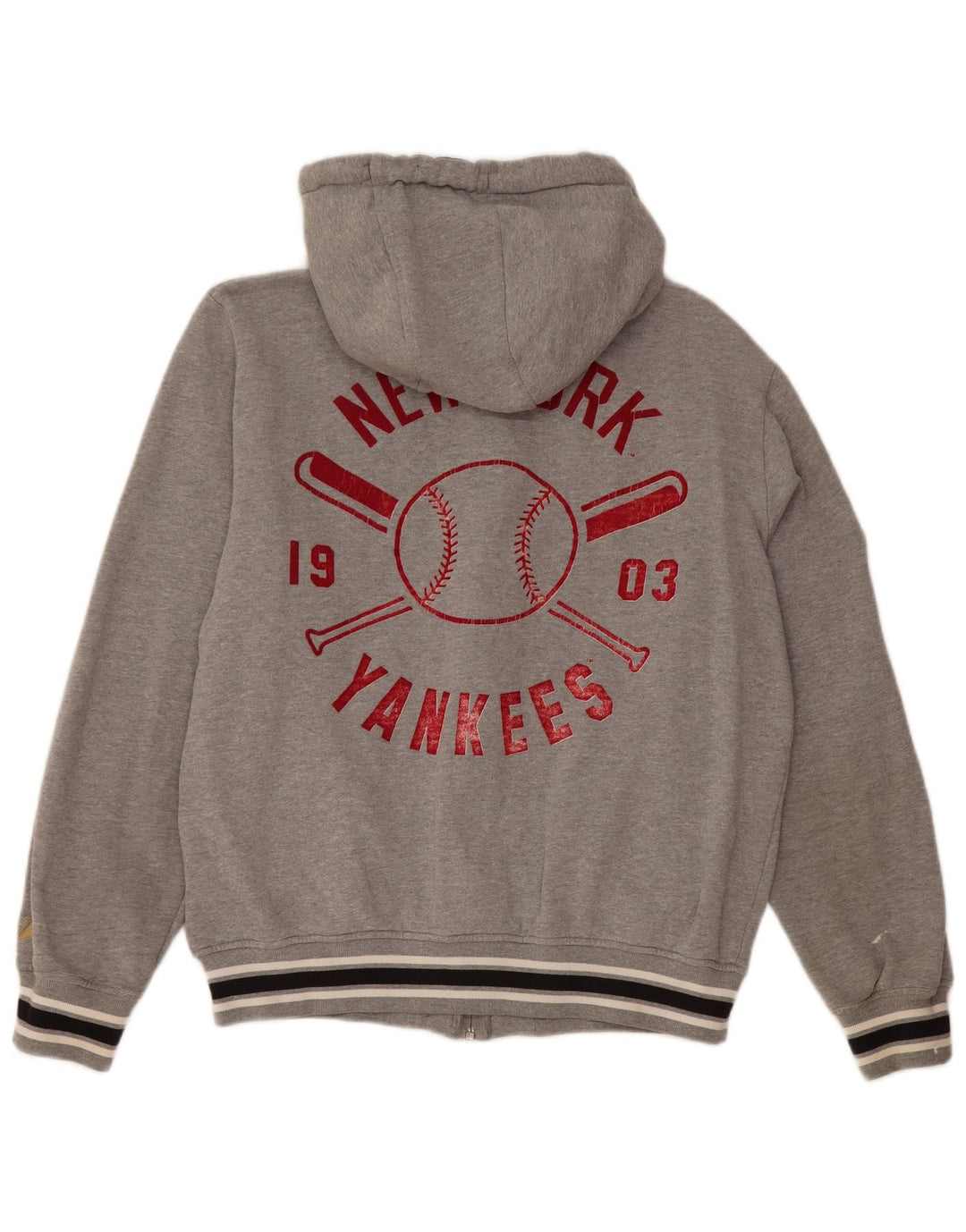 MAJESTIC Pull à capuche zippé New York Yankees pour femme UK 14 Gris moyen