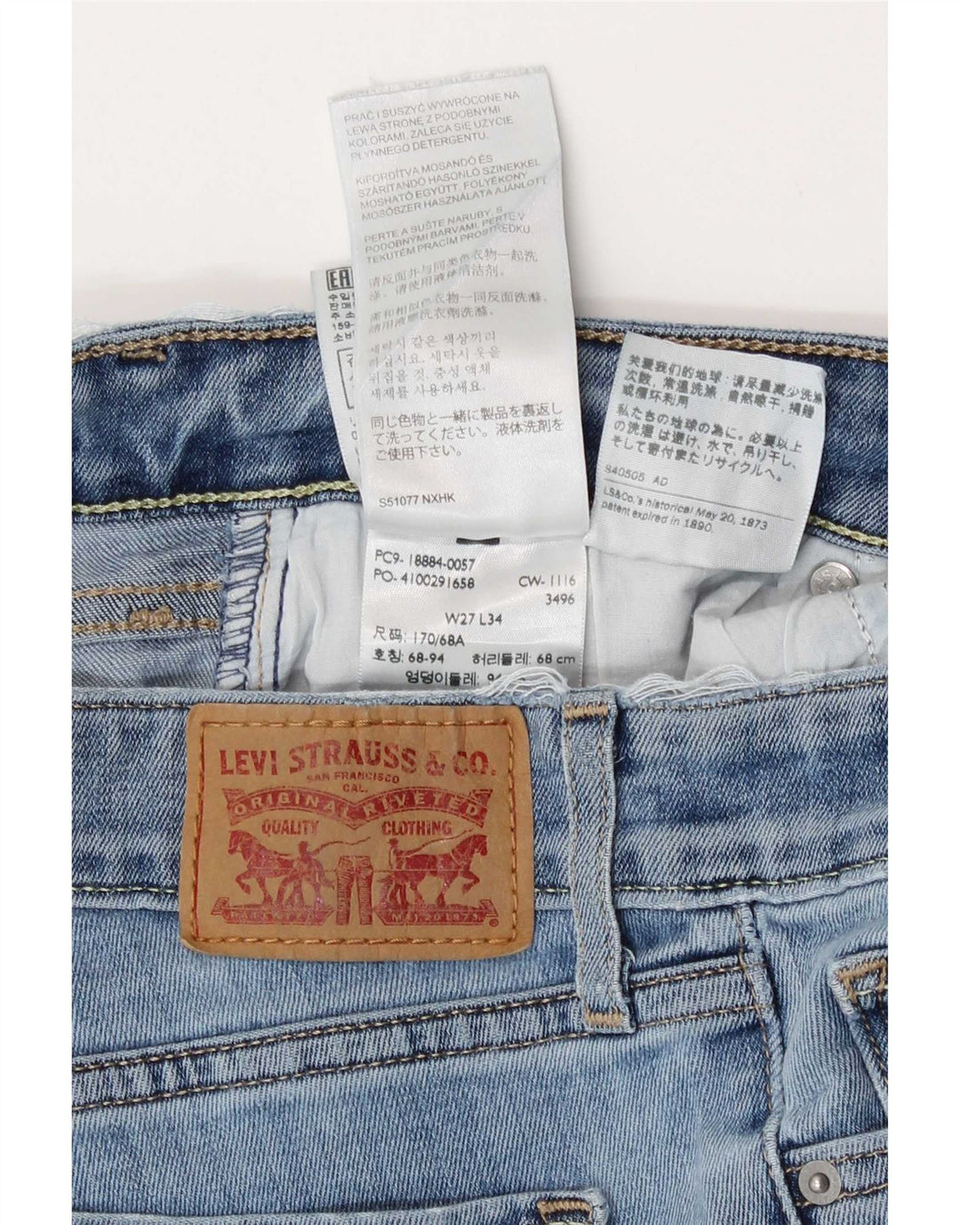 Levi's Jean Slim 712 Femme Bleu W27 L34 Coton
