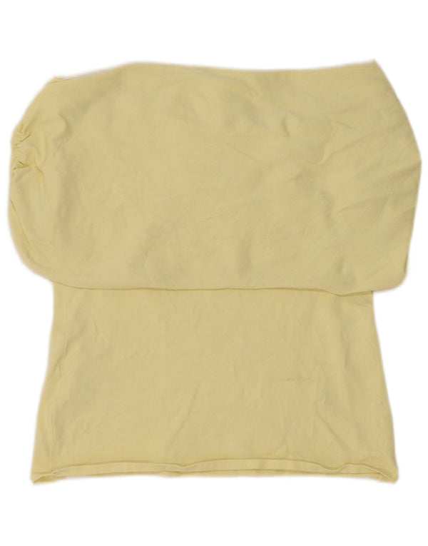 Zara Haut à épaules dénudées pour femme UK 16 Large Viscose Jaune