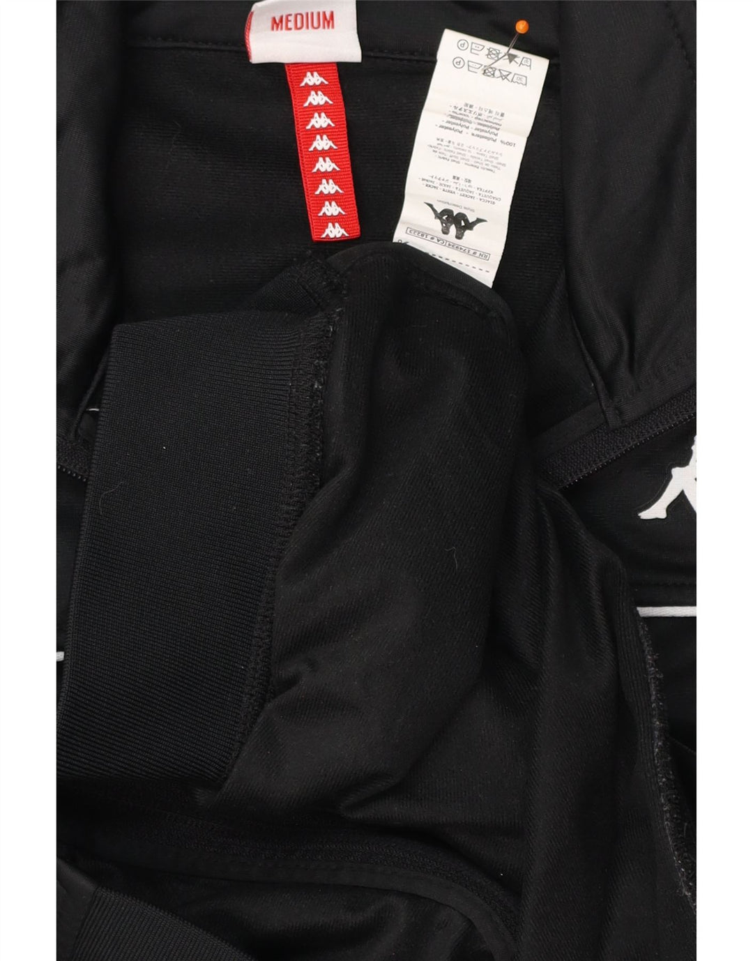 KAPPA Veste de survêtement graphique pour femme UK 14 Medium Black Colourblock