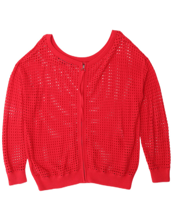 French Connection Cardigan surdimensionné pour femme UK 14 Rouge moyen