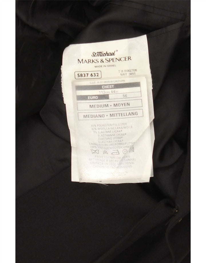 Marks & Spencer Veste blazer à 2 boutons pour homme UK 44 XL Bleu marine Polyester