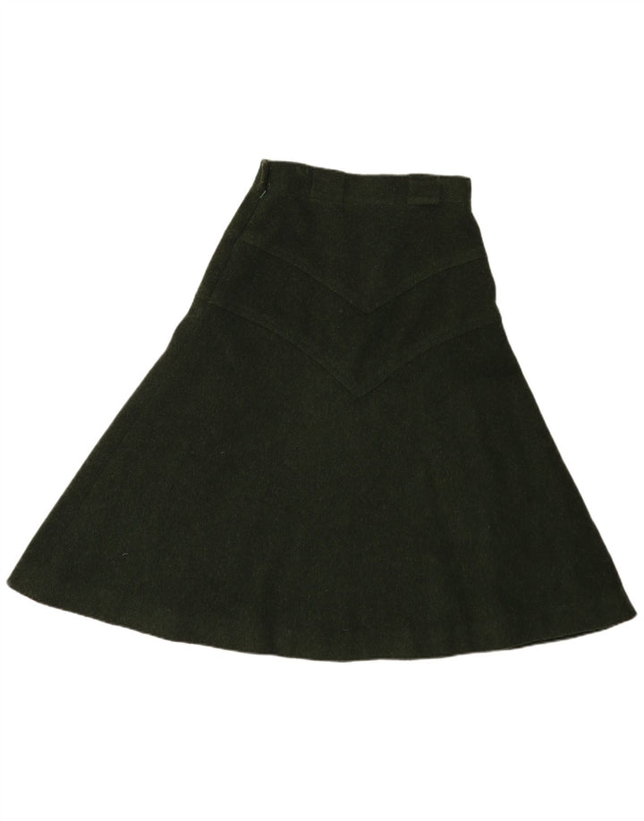 vintage Femme Jupe A-Line IT 44 Moyen W28 Vert