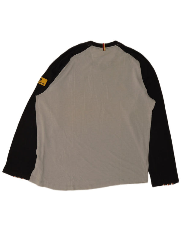 Adidas Haut graphique à manches longues pour homme UK 44/46 Large Gris Colorblock Modal