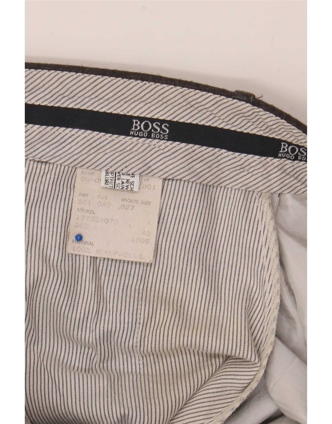 Hugo Boss Pantalon de costume à chevilles pour hommes W36 L30 Gris Laine vierge