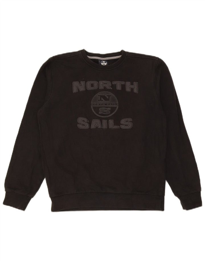 North Sails Sweat-shirt graphique pour garçon 13-14 ans Noir Coton