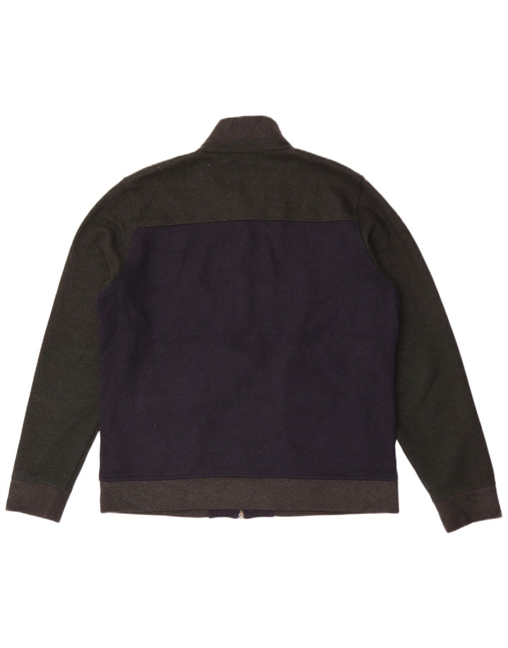 Ted Baker Veste Bomber Homme Taille 4 Grande Laine Colorblock Bleu Marine