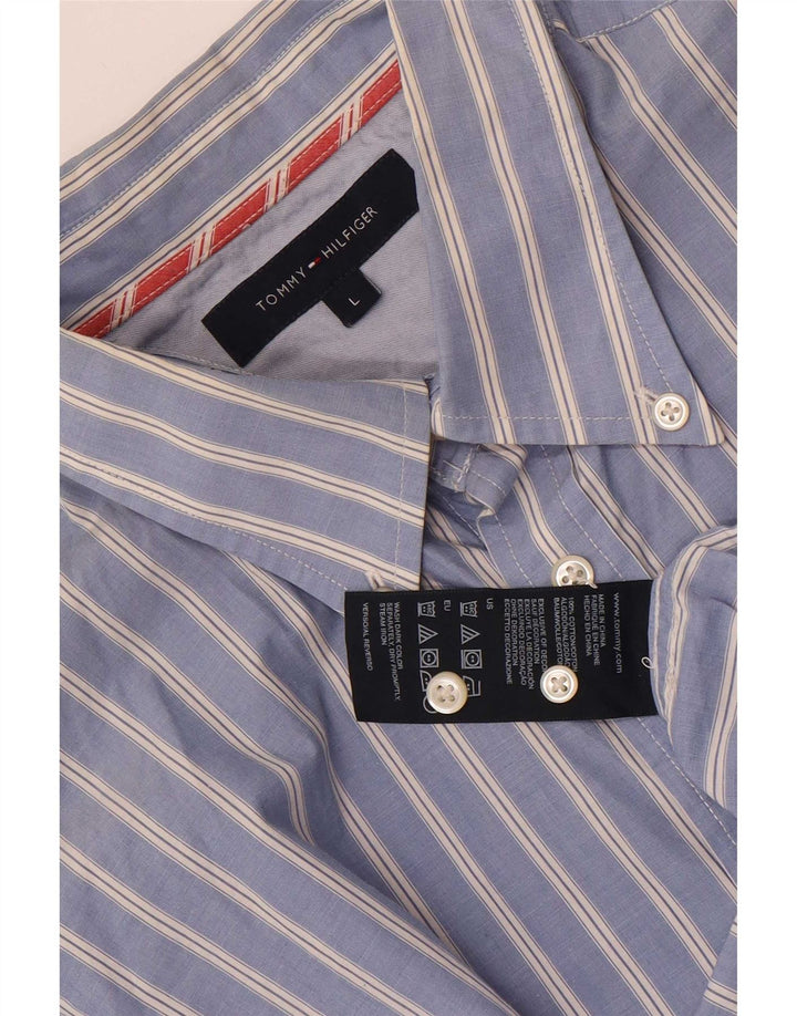 Tommy Hilfiger Chemise Homme Large Bleu Rayé Coton