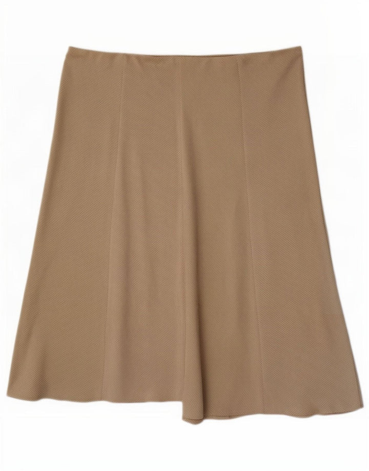 Marks & Spencer Jupe évasée pour femme UK 18 XL W38 Beige Vichy Viscose