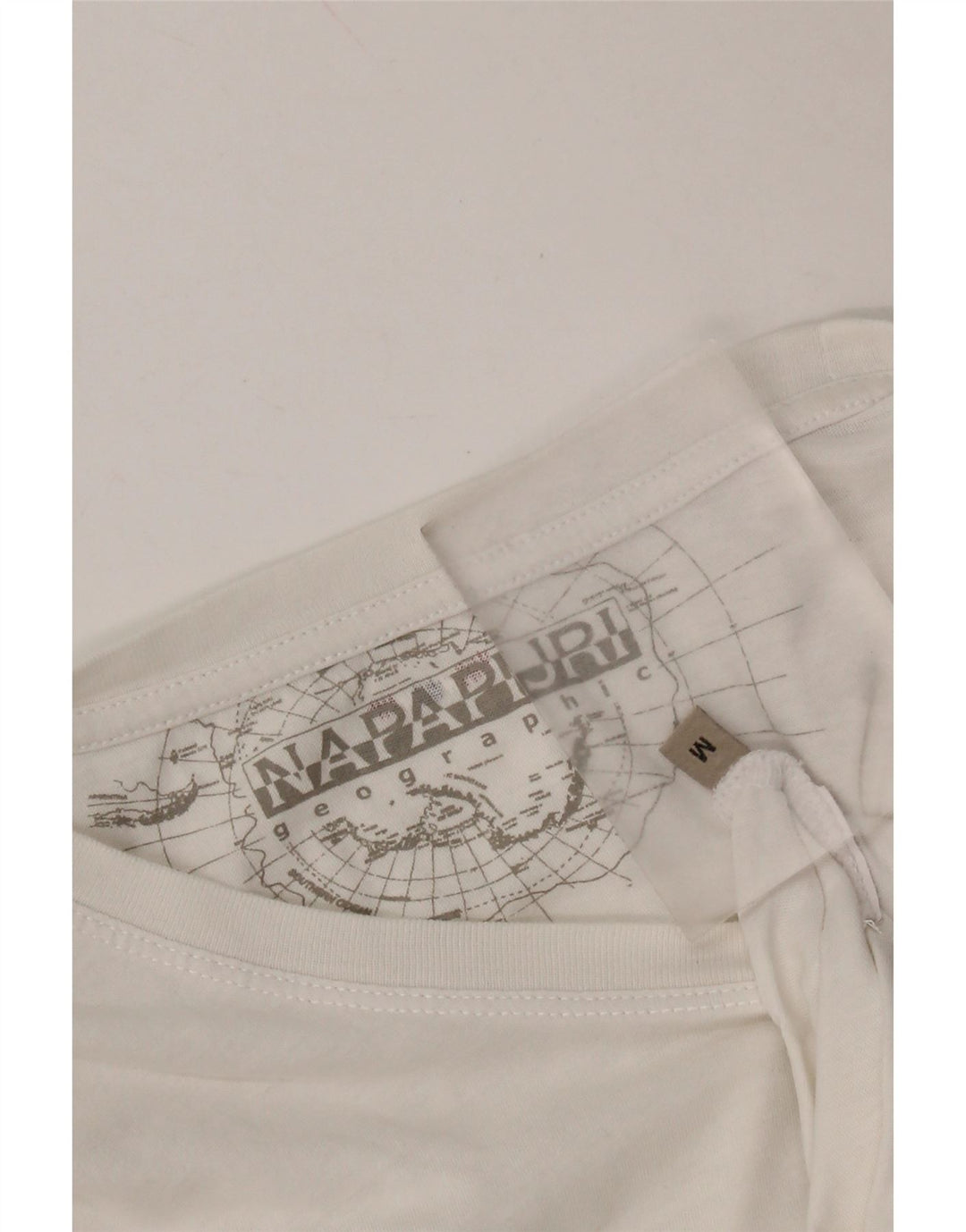 NAPAPIJRI T-shirt graphique géographique pour femme UK 14 Blanc moyen