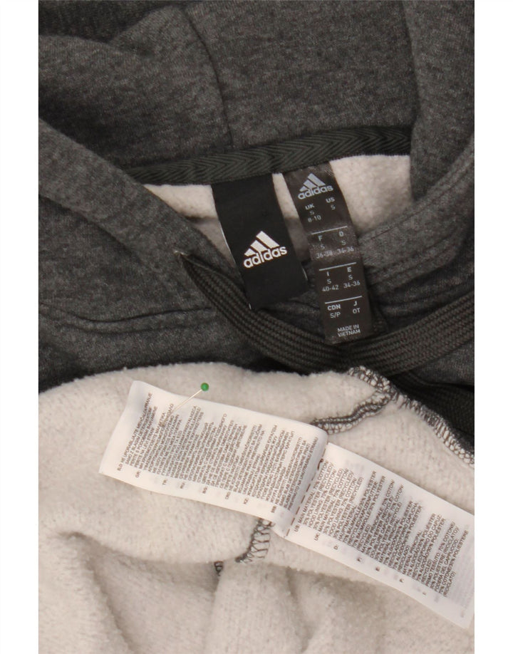 ADIDAS Pull à capuche graphique pour femme UK 8/10 Petit gris coton