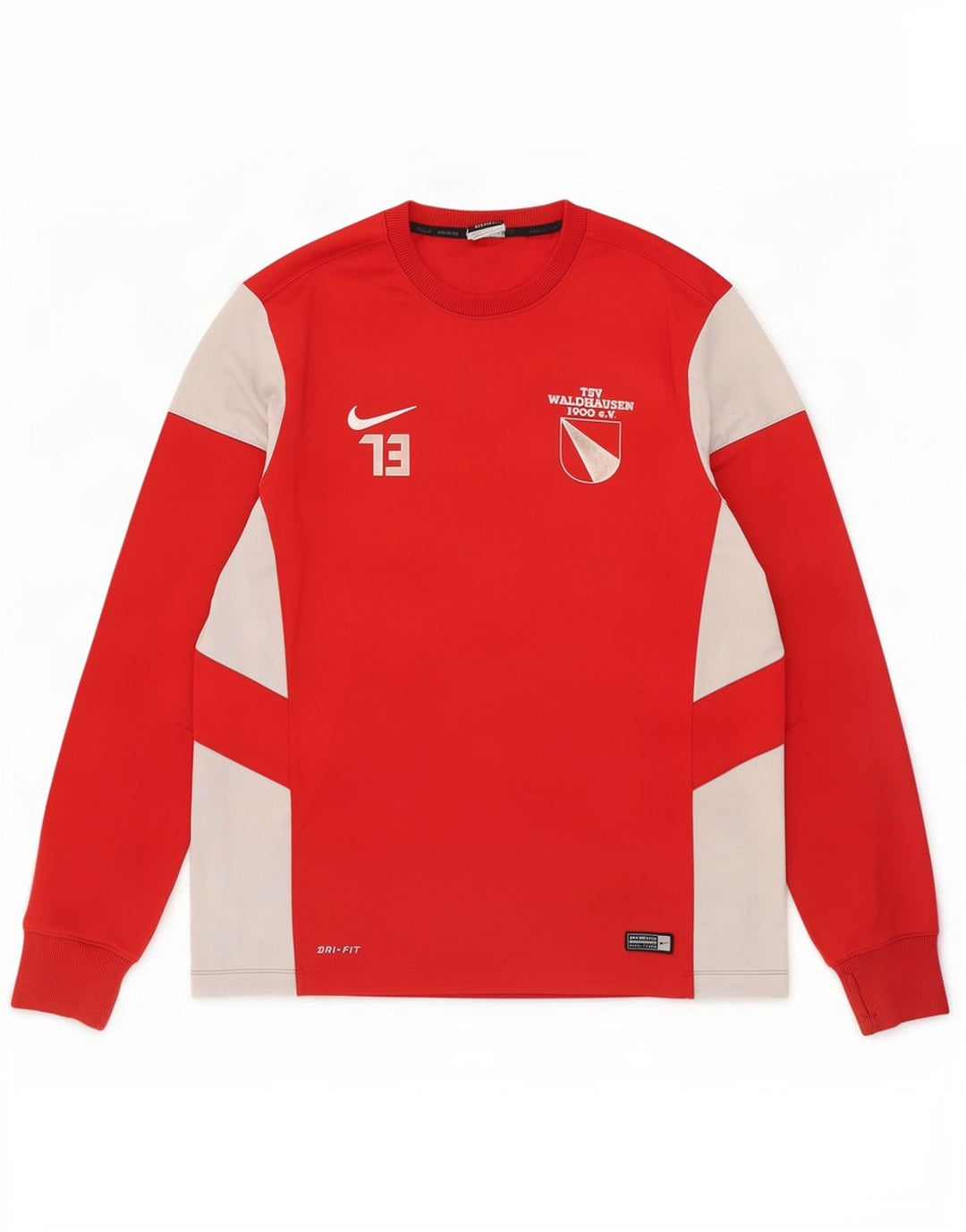 Nike Haut Dri Fit Graphic à manches longues pour homme en polyester color block Rouge Taille L