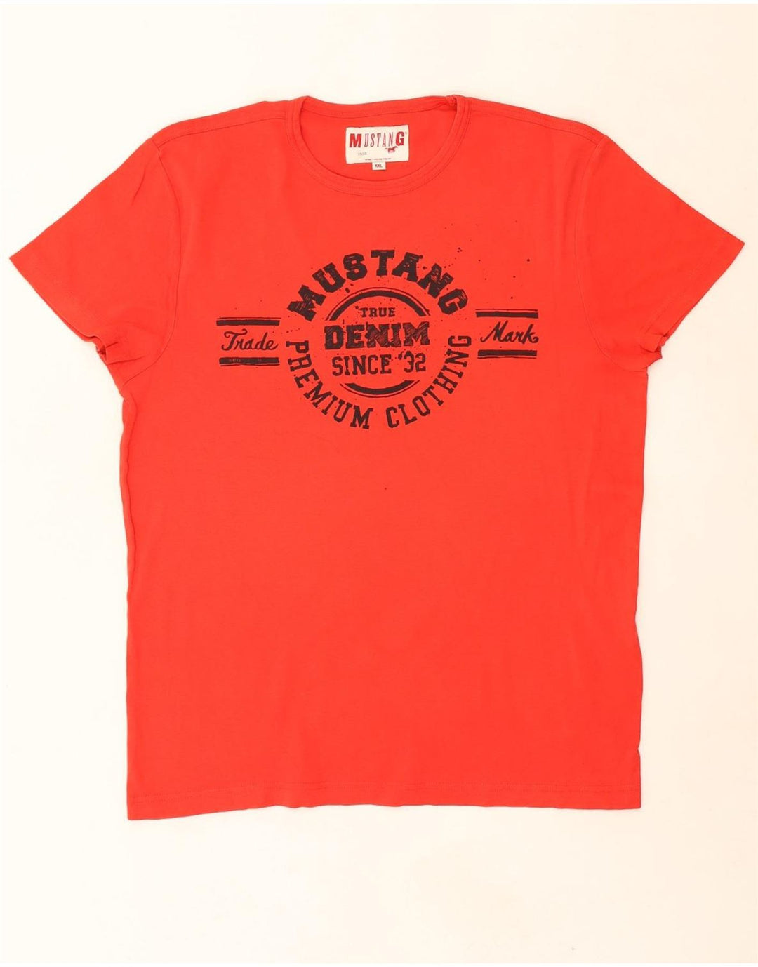 MUSTANG Mens Graphic T-Shirt Top 2XL Red Cotton Vintage Mustang and Second-Hand Mustang from Messina Hembry 