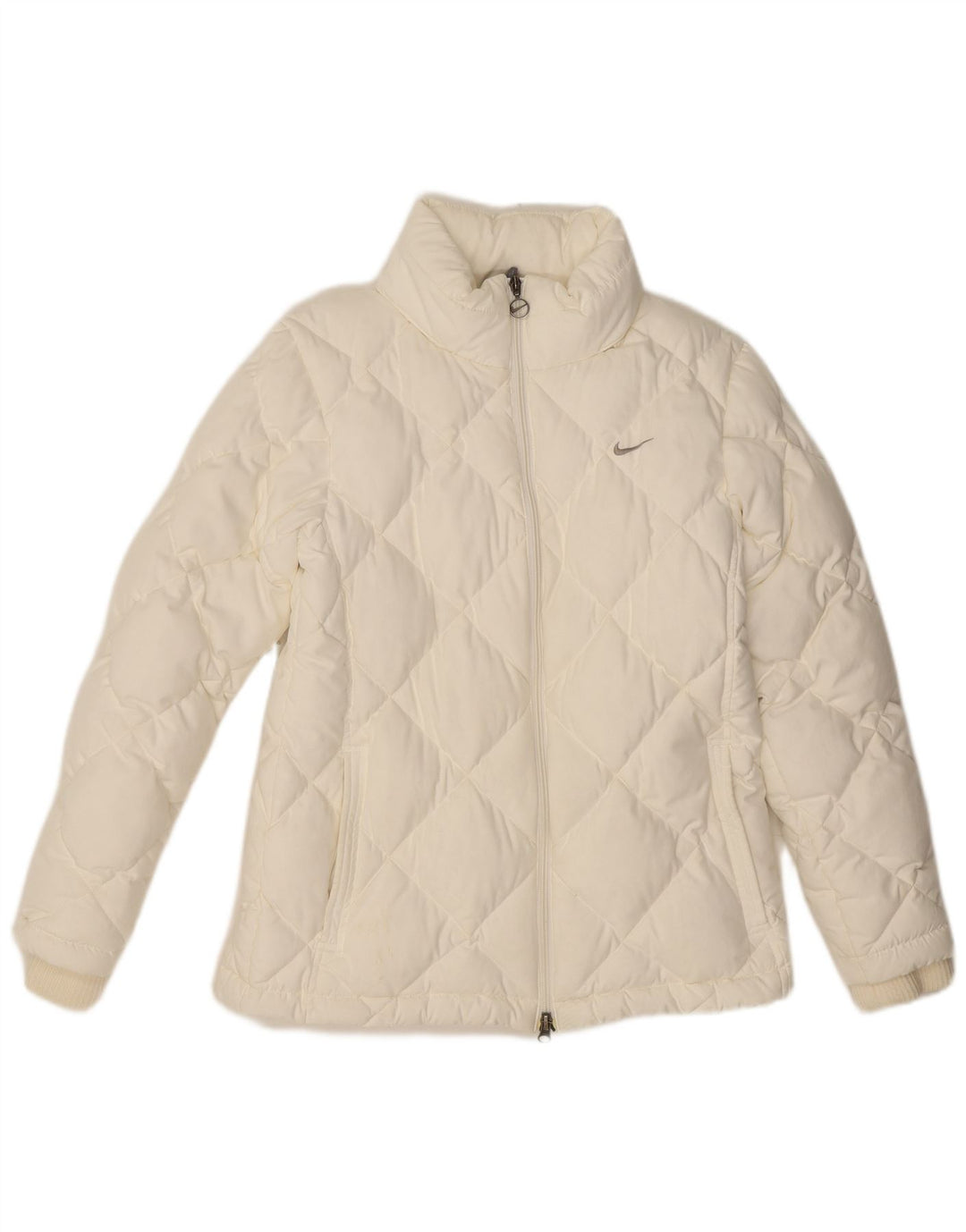 NIKE Veste rembourrée à capuche pour femme UK 10/12 Polyester blanc moyen