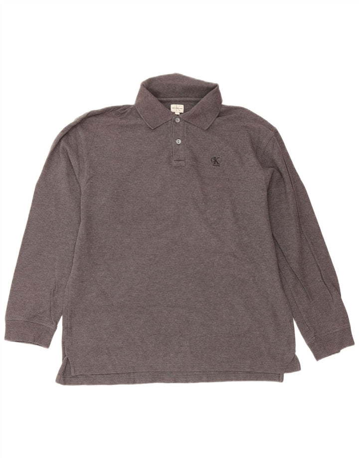CALVIN KLEIN JEANS Polo à Manches Longues Garçon 15-16 ans Gris