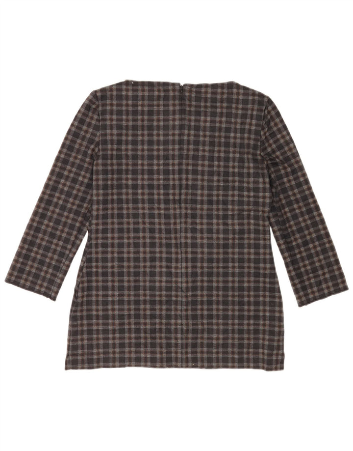 Marks & Spencer Chemisier à manches 3/4 pour femme UK 8 Petit carreaux gris