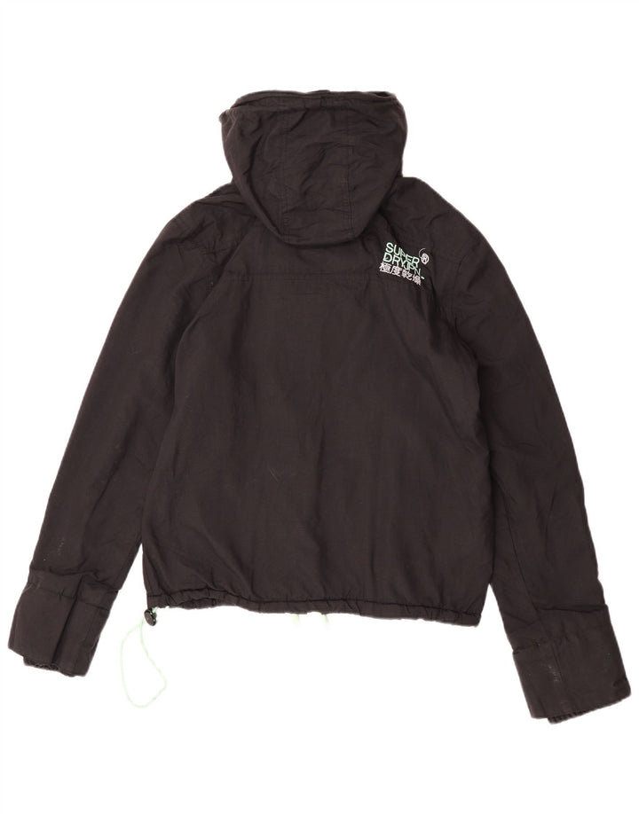 Superdry Veste coupe-vent à capuche Windcheater pour femme UK 14 Medium Noir