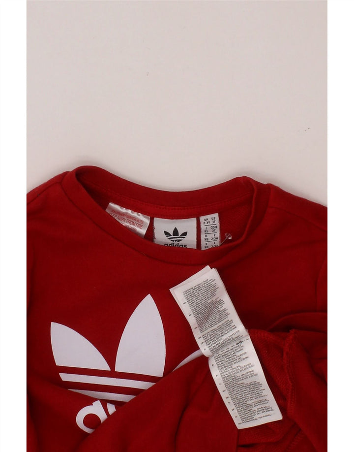 ADIDAS Sweat-shirt graphique fille 2-3 ans rouge coton