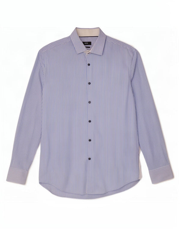 Hugo Boss Chemise slim fit pour homme Taille 41 16 Grandes rayures bleues