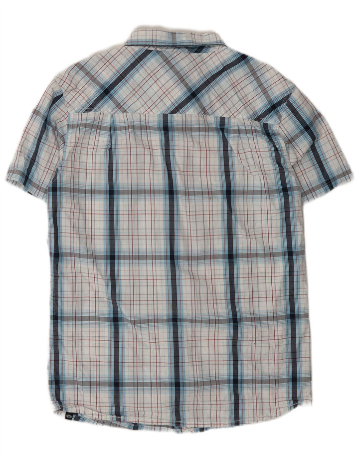 Chemise à Manches Courtes Homme Animal Coton à Carreaux Blanc Moyen