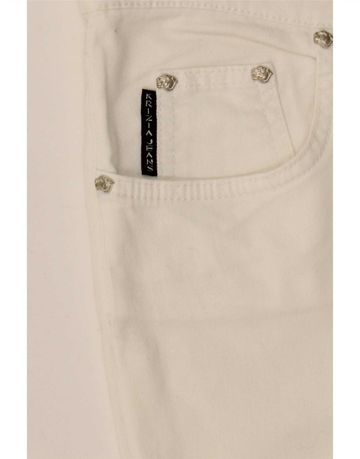 Krizia Jean Droit Graphique W30 L29 Femme Blanc