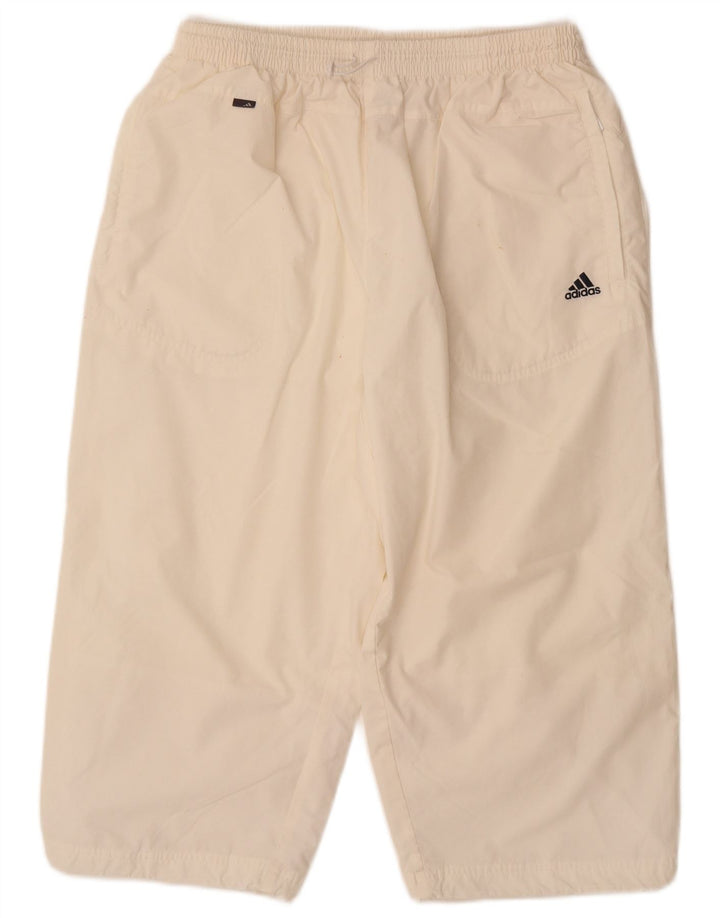 ADIDAS Bermuda de sport pour hommes, grand, blanc cassé, en polyester