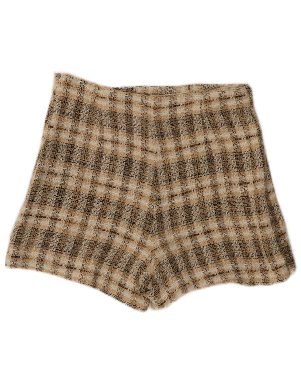Zara Short décontracté pour femme Medium W28 Marron à carreaux en polyester