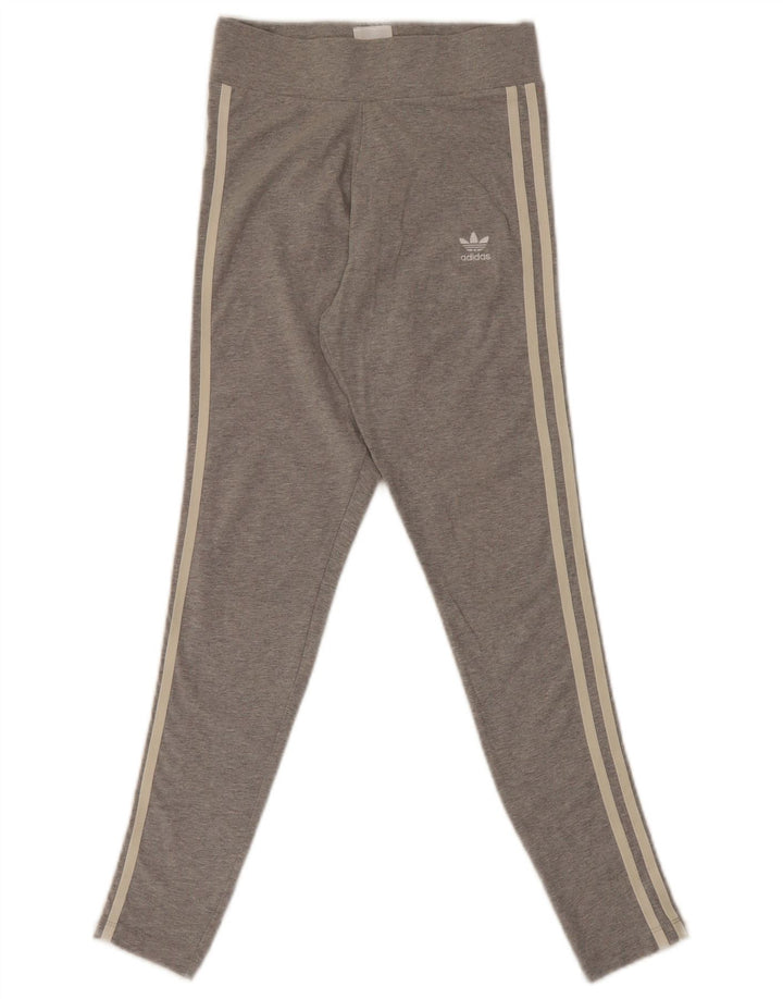 Adidas Leggings Femme UK 8 Petit Gris Coton