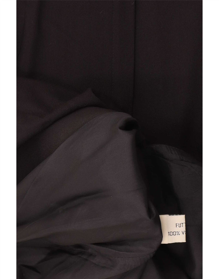 vintage Femme Taille Haute Jupe Midi W28 Moyen Noir