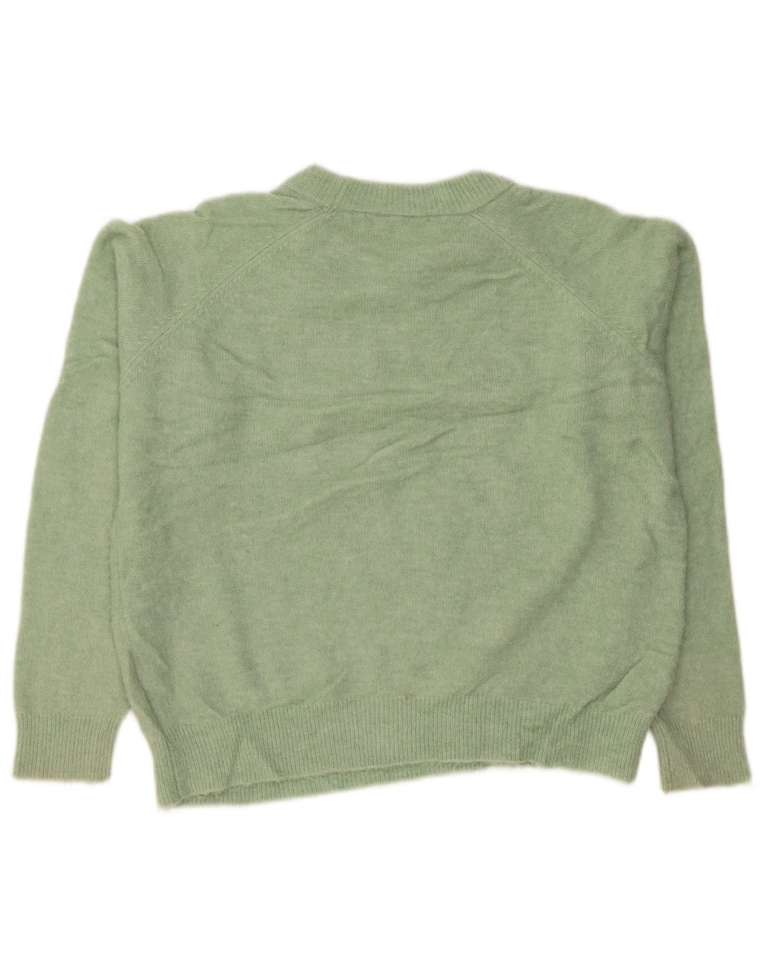 Zara Pull surdimensionné à col rond pour femme UK 14 Nylon vert moyen