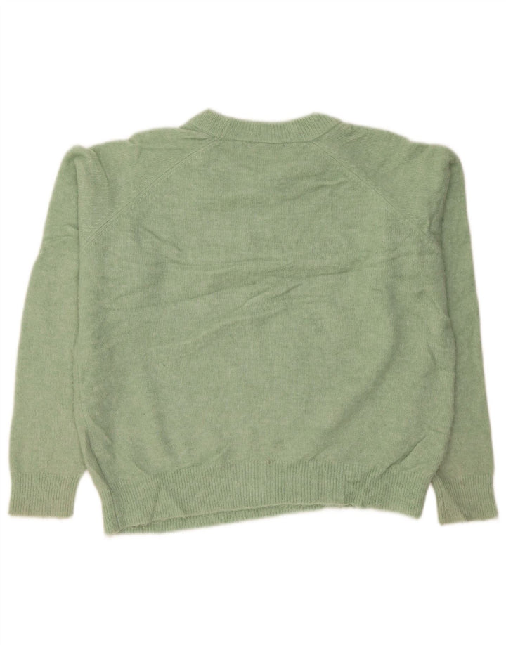 Zara Pull surdimensionné à col rond pour femme UK 14 Nylon vert moyen