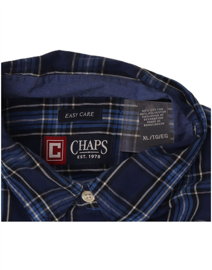 Chaps Chemise Homme Easy Care XL Bleu Marine à Carreaux Coton