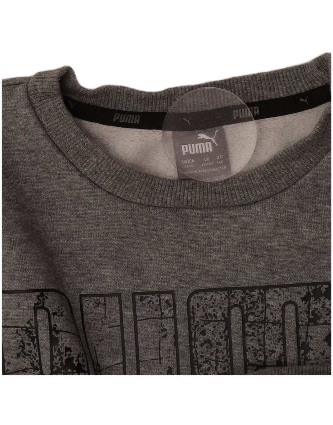 Puma Sweat-Shirt Graphique Garçon 13-14 ans Gris Moucheté Coton
