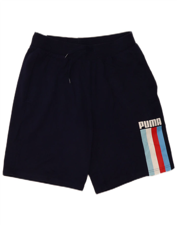 PUMA Short Graphic Sport Homme Bleu Marine Moyen Coton