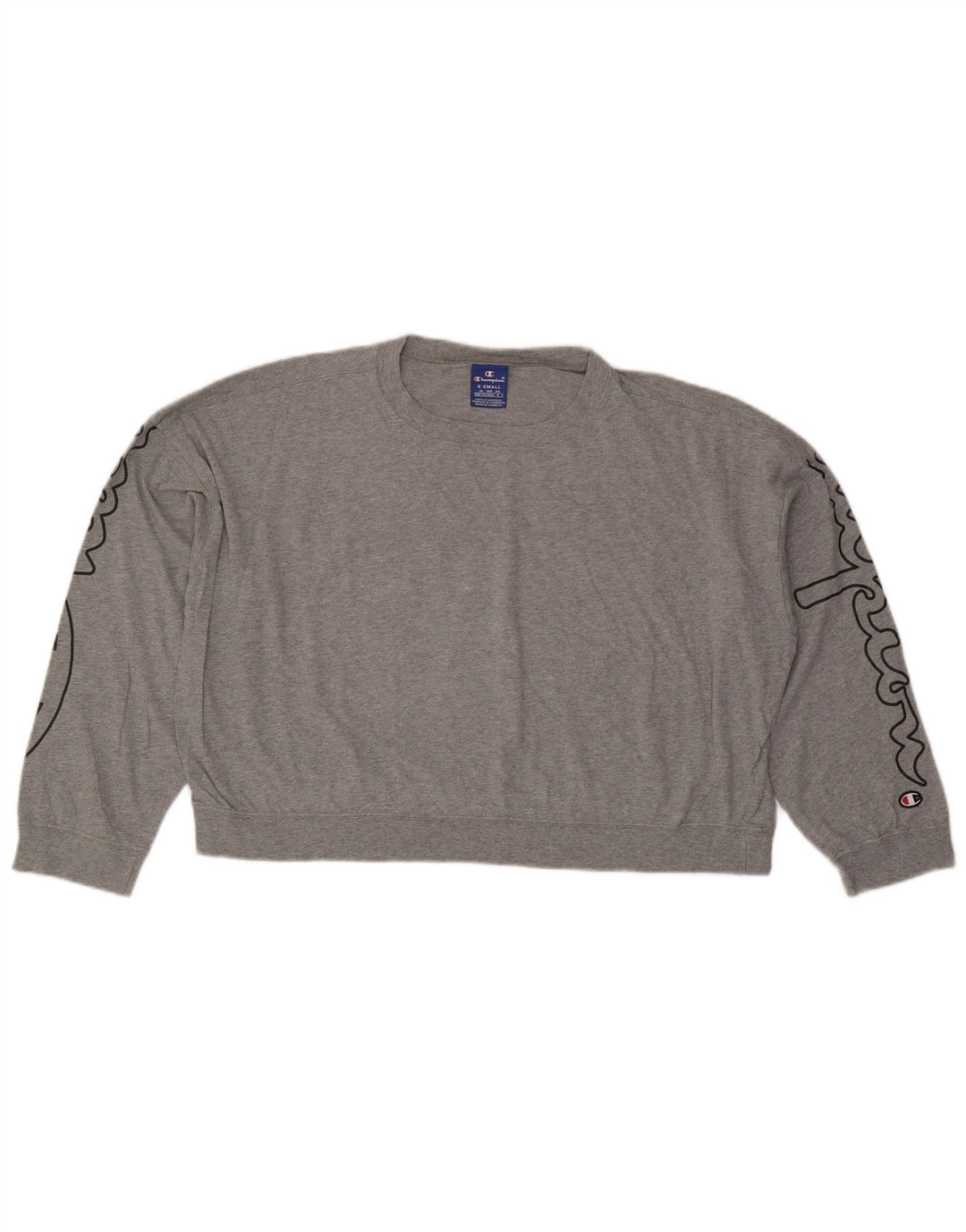 CHAMPION Sweat-shirt surdimensionné à motif court pour femme UK 6 XS Gris