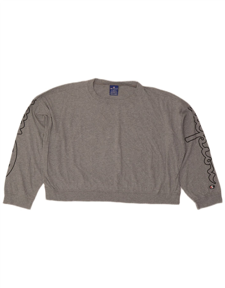 CHAMPION Sweat-shirt surdimensionné à motif court pour femme UK 6 XS Gris