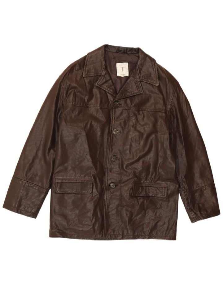 CONBIPEL Veste en Cuir Homme IT 46 Petit Cuir Marron Classique