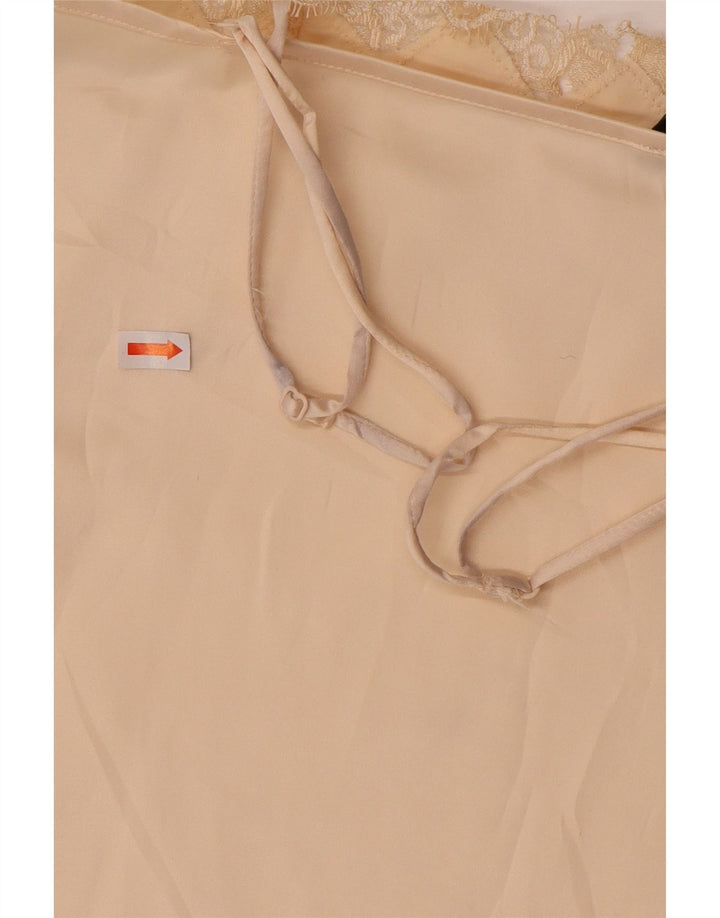 Benetton Femme Cami Top UK 12 Polyester Beige Moyen