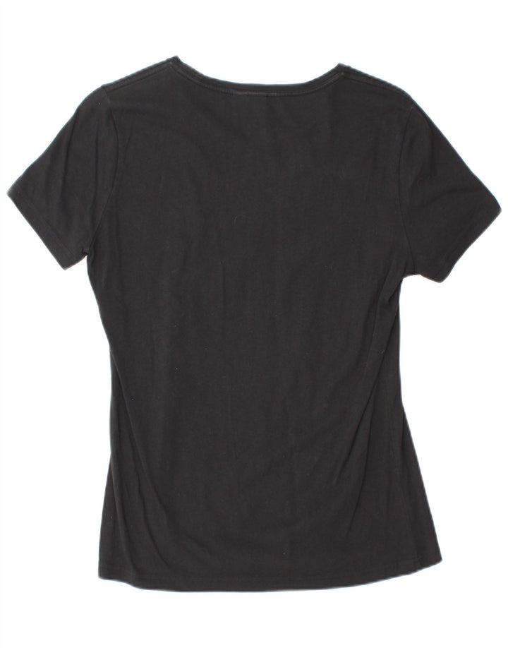 ADIDAS T-shirt graphique pour femme UK 12 Noir moyen