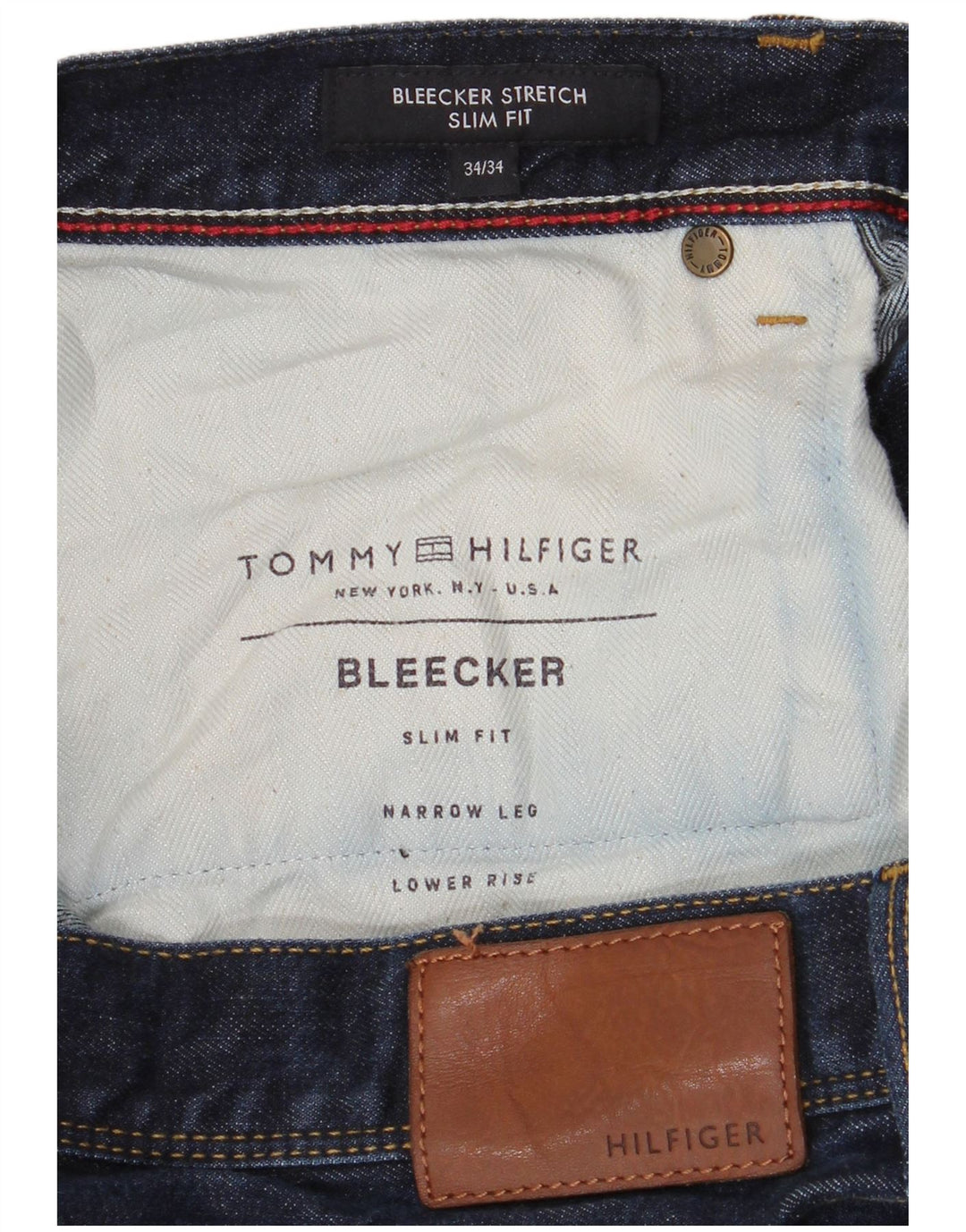 Tommy Hilfiger Jean Slim Bleecker Homme W34 L34 Bleu Marine Coton